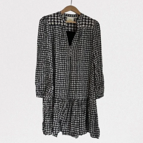anthropologie maeve black and white dress Maeve By Anthropologie Womens Dress Size 2 Black w/White Polka Dots Belted
